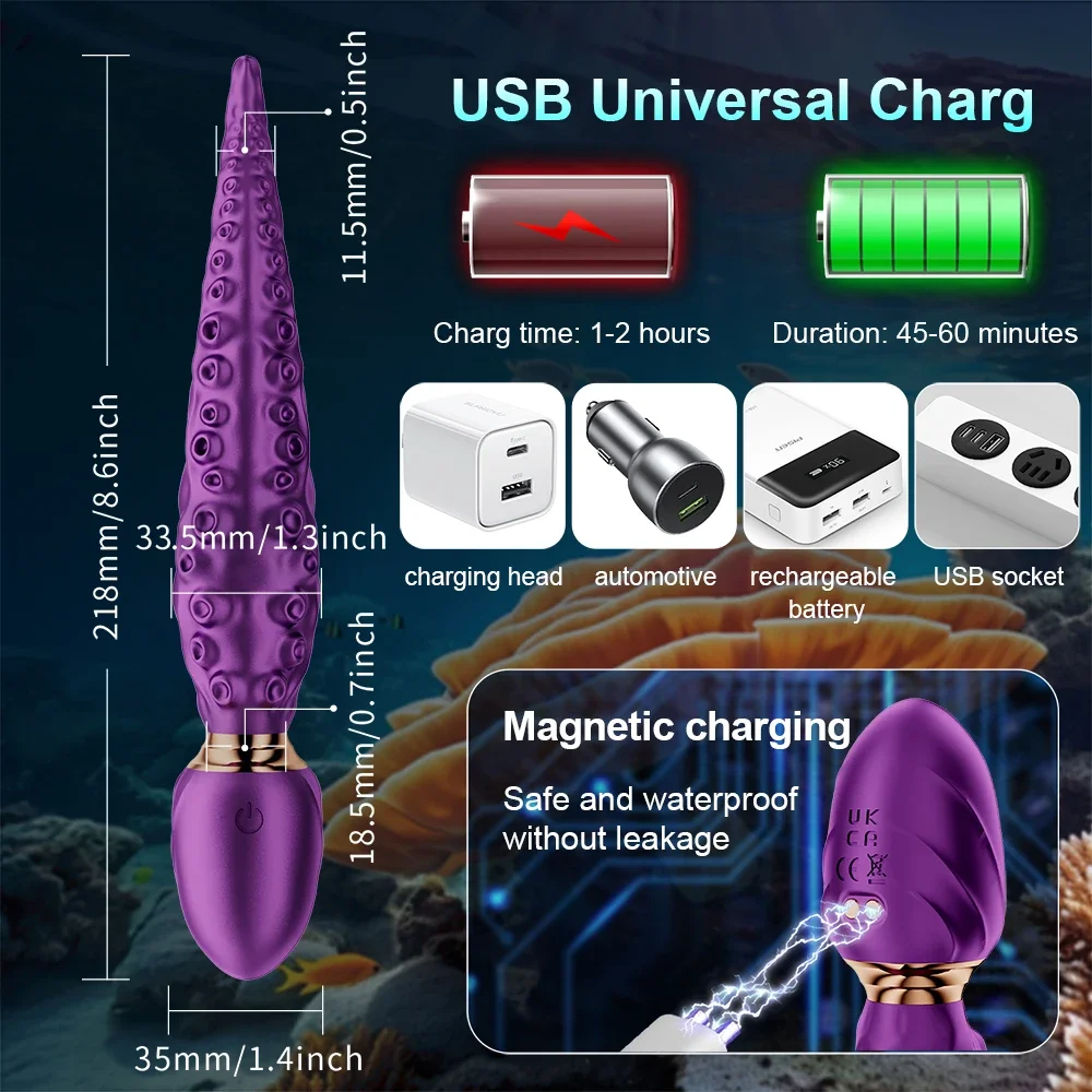 Octopus Tentakel Analvibrator für Damen 360° °   Rotation Monster Vagina Massger G-Punkt Klitoris Stimulator Dildo Erwachsene Sex Spielzeug Frauen