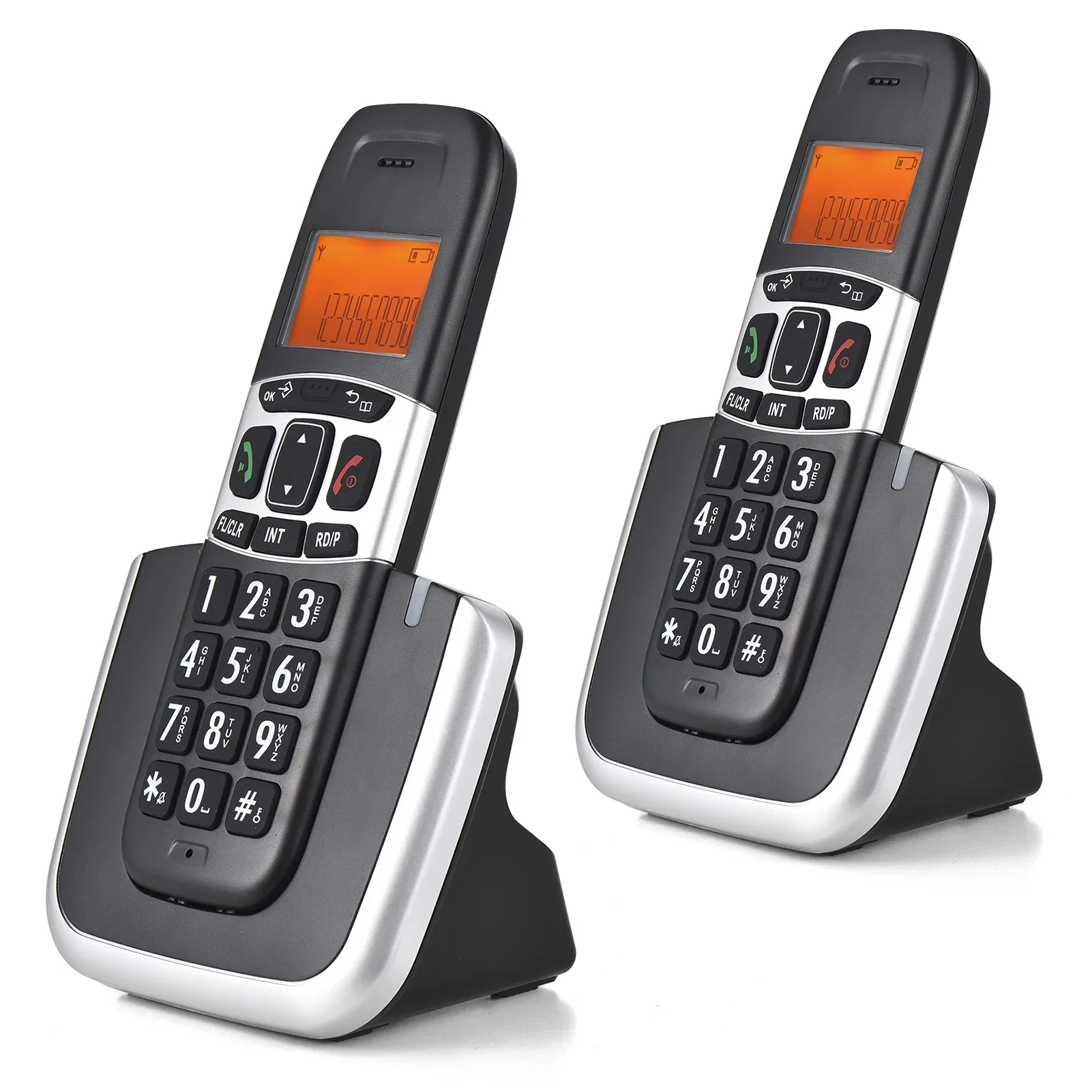 

Phone System with 3 Lines Display Support 5 Handsets Connection Call Block Hands-free Calls 16 Languages