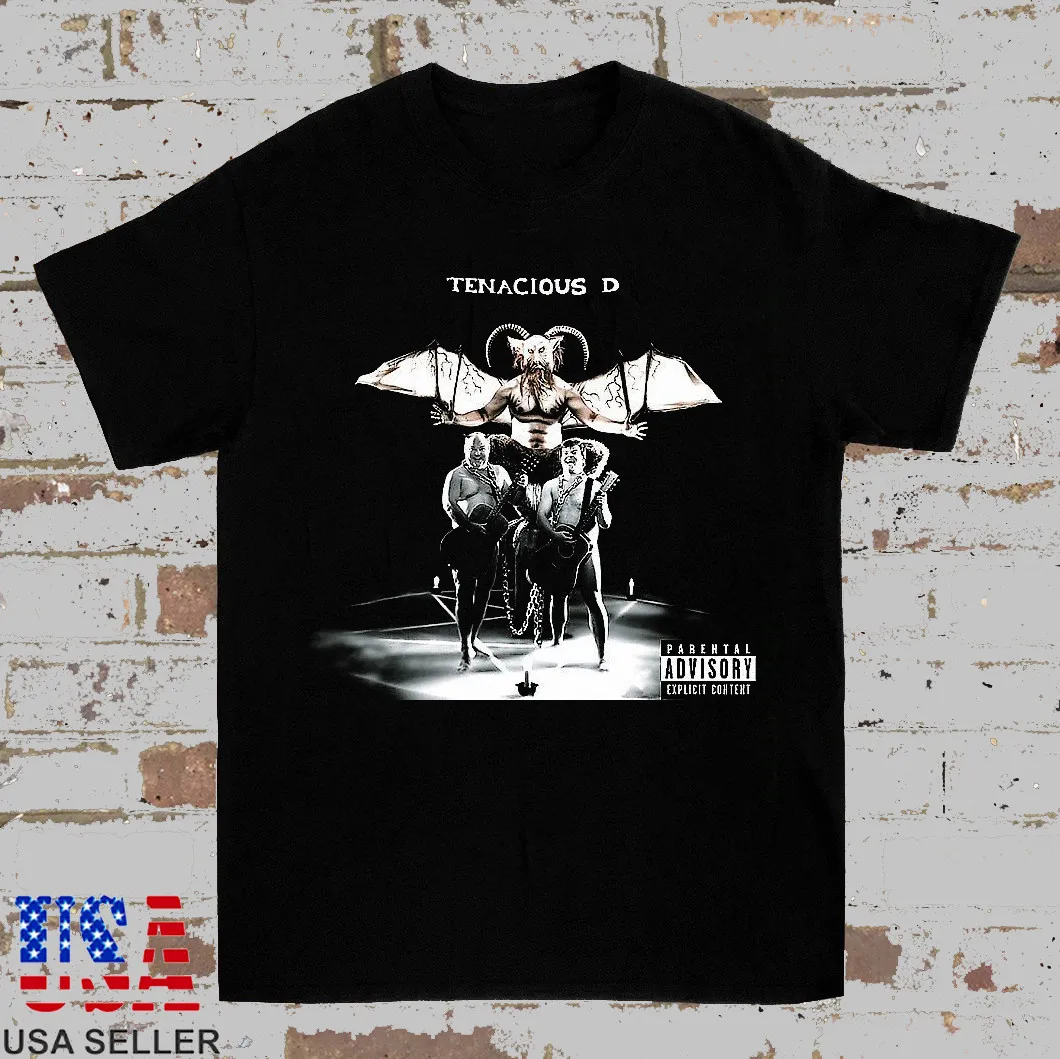 

Tenacious D Album Хлопковая черная футболка с короткими рукавами в полный размер S-5XL ET1342