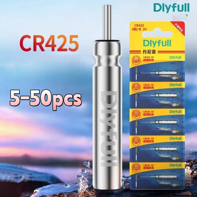 5-50PCS CR425 Luminous Battery Fishing Float Night Fishing Accessories Tackles Electronic Floats Batteries