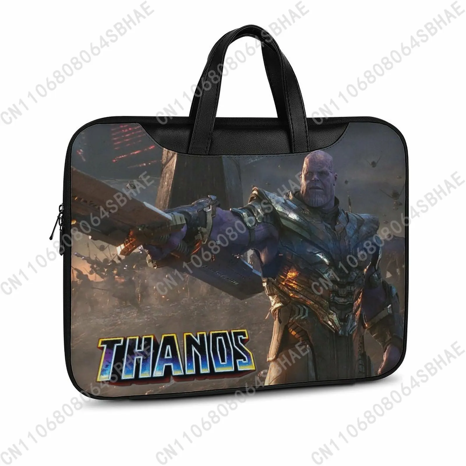 

Marvel Thanos Custom Leather Briefcase Men Woman Laptop Bag Business Retro Genuine Leather Computer Cosplay