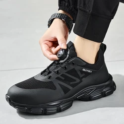 Men's steel toe work shoes smart buckle convenient fashion lightweight anti-smash anti-puncture safety protection shoes