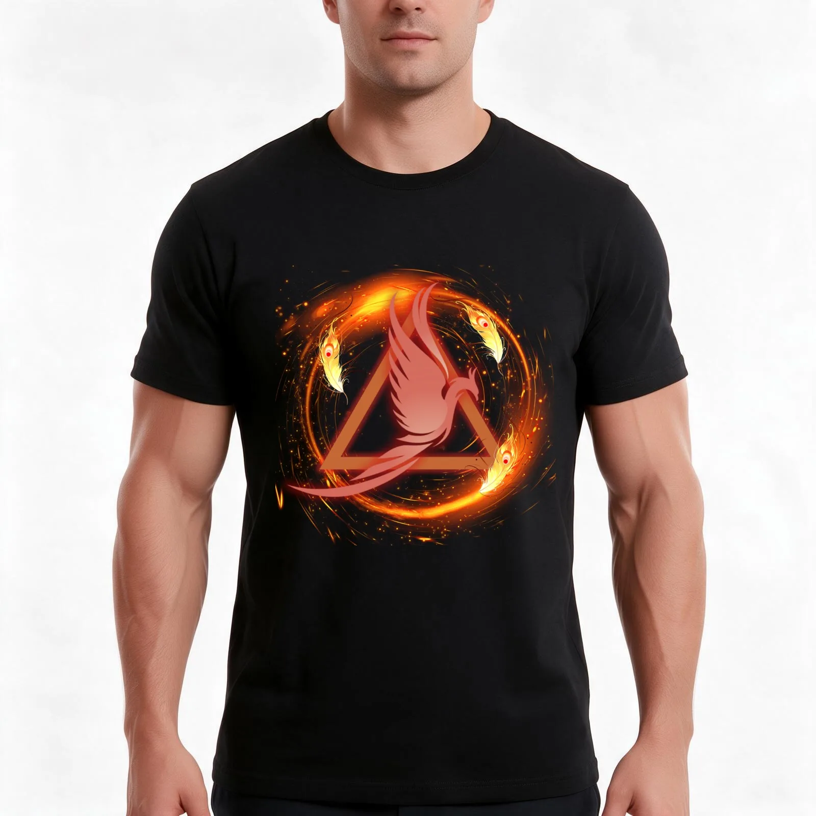 Elemental Phoenix (Ember) T-Shirt, Summer Casual Cotton Tee, Oversized Streetwear Tops, Vintage Graphic Print, Unisex Men Women