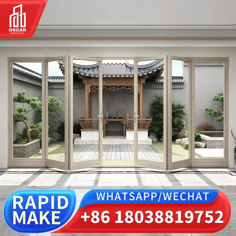 

Customizable Factory Made Aluminum Accordion Doors Ideal for European Commercial Spaces Aluminum Folding Door