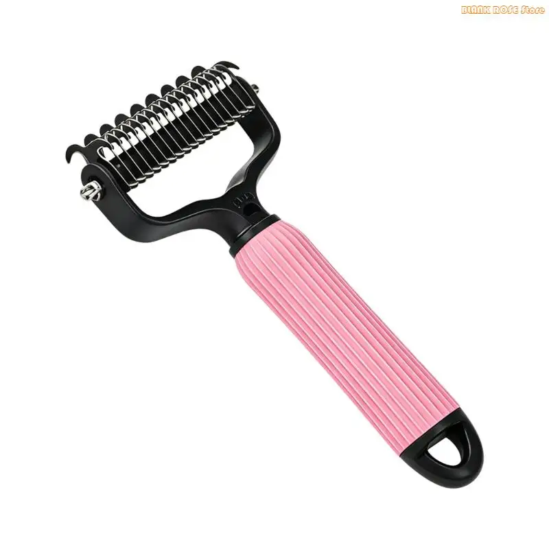 K1AE Ergonomic Pet Hair Brush Pet Deshedding Brush Safely Removes Mats And Undercoat Without Pulling Or Irritating Skin
