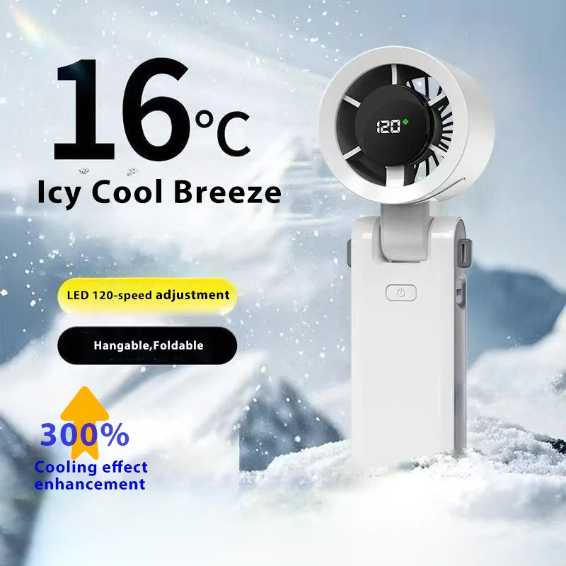 

Portable Hand Fan ,120 Wind Speeds, Mini Bladeless Handheld Fan,USB Rechargeable Personal Highspeed Fans,ElectricLED Digital Fan