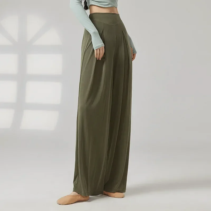 Danza moderna nuovi pantaloni larghi ed eleganti dritti a gamba larga Abiti da ballo cinesi Abiti da allenamento per il corpo per adulti da donna