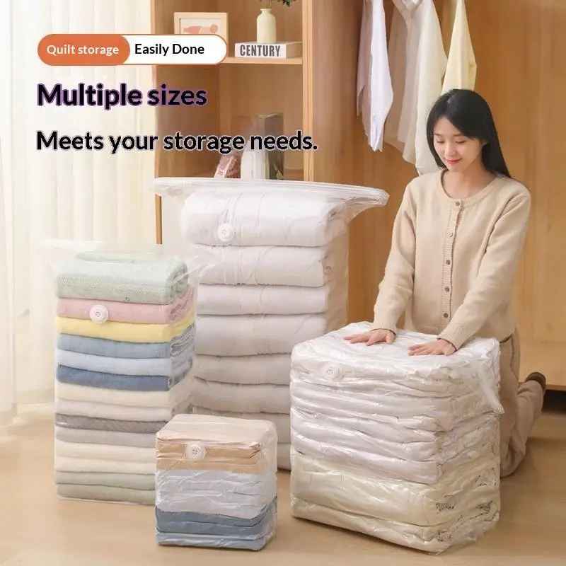 Vacuum Storage Bags Reusable Durable Airtight Thickened Large Capacity for Home Clothes Quilt Bedding Travel Organization