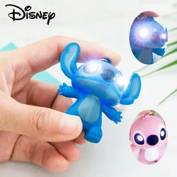 Disney Stitch LED Keychain Anime Cartoon Figures Glowing Night Light Stitch Angel Novelty Pendant Ornament Toys Kids Gifts