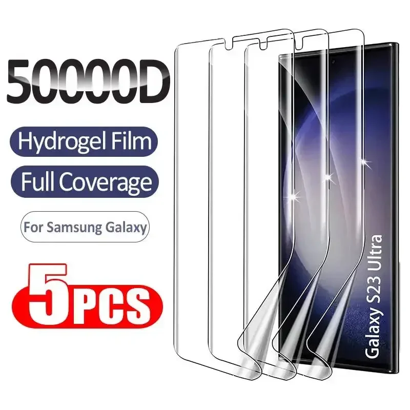 5Pcs Hydrogel Film Galaxy S20 S22 S21 S23 S24 Ultra S25 Plus Screen Protectors For Samsung A05S A15 A25 A35 A55