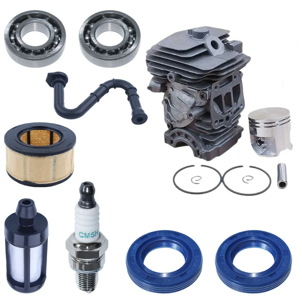 44mm Cylinder Piston Air Filter Bulb Tune-Up Kit 1143 020 1207 For Stihl MS251 MS 251 Chainsaw