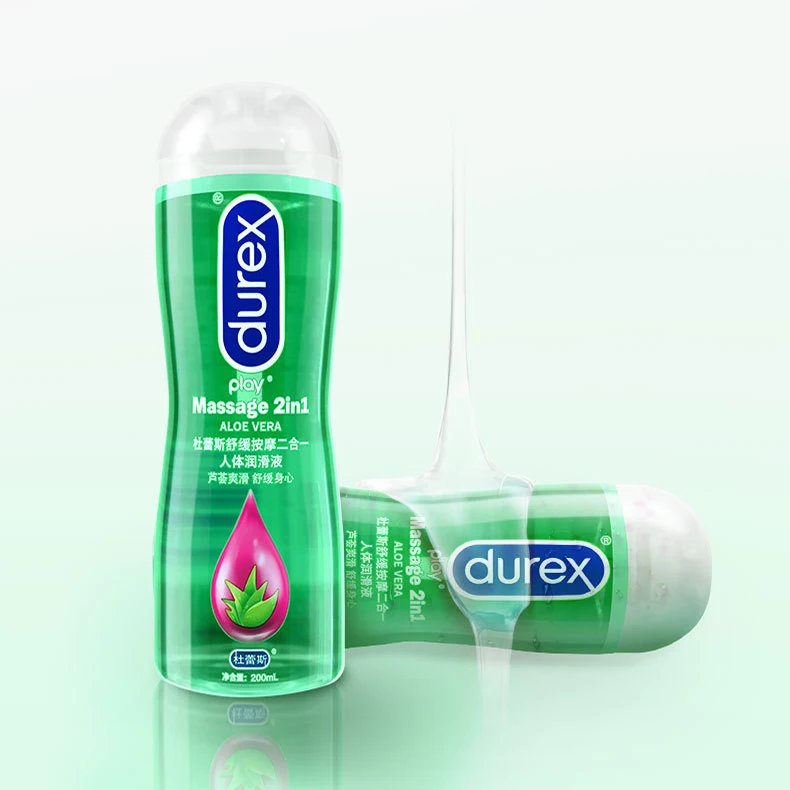 Durex 2 en 1 masaje sexual Aloe Vera lubricante para orgasmo lubricante suave aceite a base de agua Gel de masaje 200ml Anal íntimo bueno para adultos