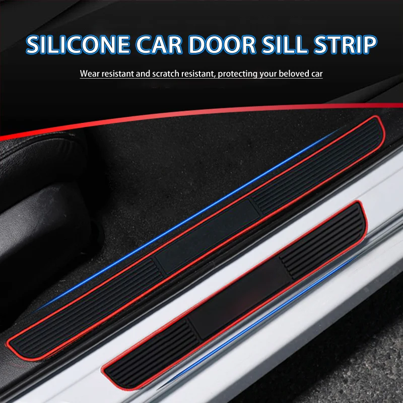 4pcs Rubber Car Door Sill Scuff Covers Door Panel Guard Protector Trim Anti-scratch Part for Renault Catpur Megane Trafic Scenic