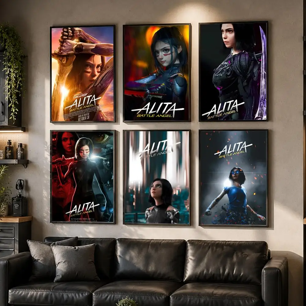 Movie A-alita Battle Angel Poster HD Waterproof Self-Adhesive Wall Art – Multi-Scene Use Top Gift Pick