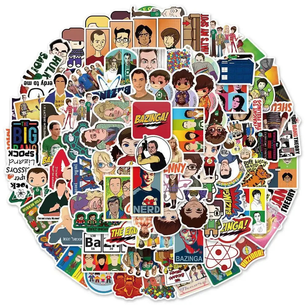 100 SZTUK Naklejek z serialu Teoria Wielkiego Wybuchu na Bagaż Laptop Deskorolka Gitara Kubek Wodoodporne Naklejki dla Dzieci Zabawki