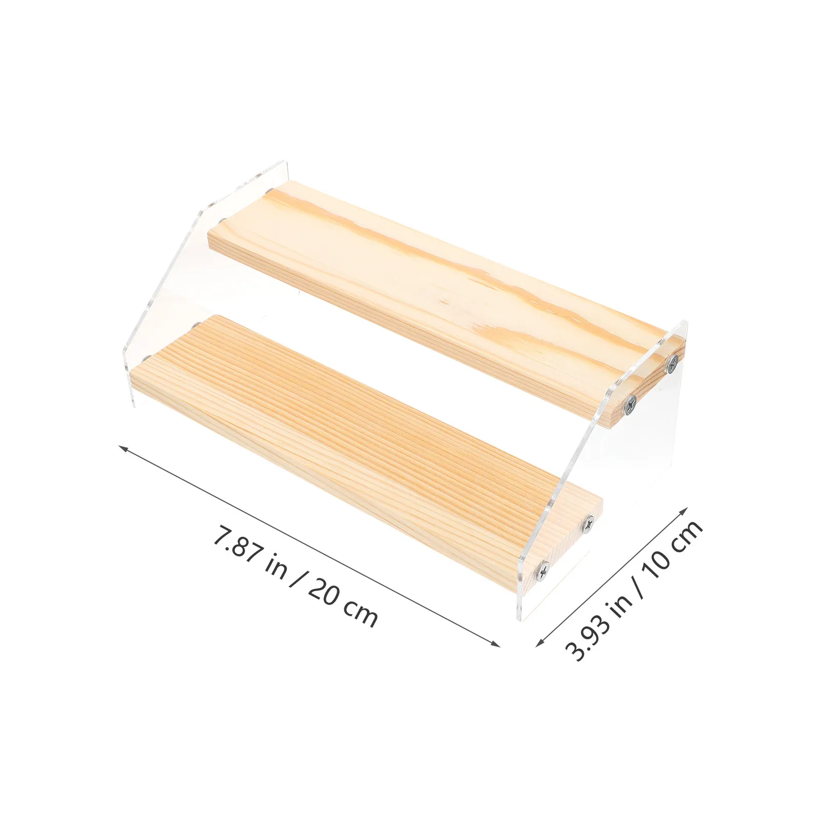 1Pcs Acrylic and Wooden Multi-Layer Storage Rack Large Capacity Organizer Shelf for Dessert Holder Office Use Acrylic Rack