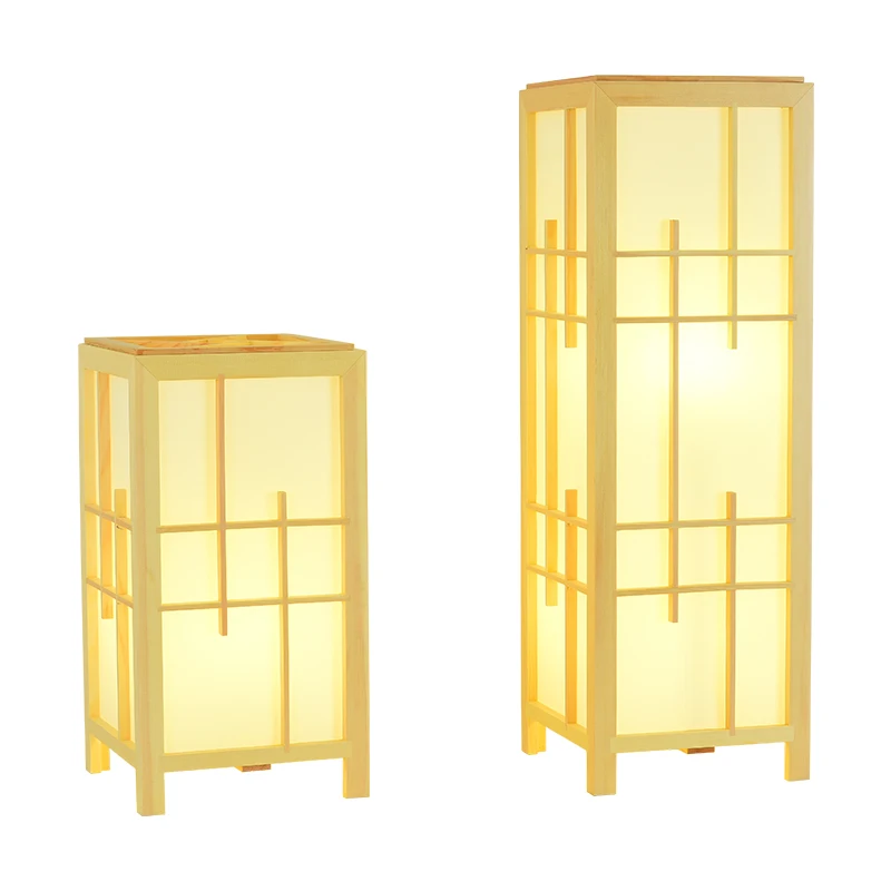 Japanese Tatami Zen Table Lamp Floor Solid Wood Living Room Vertical Lampe De Design Night