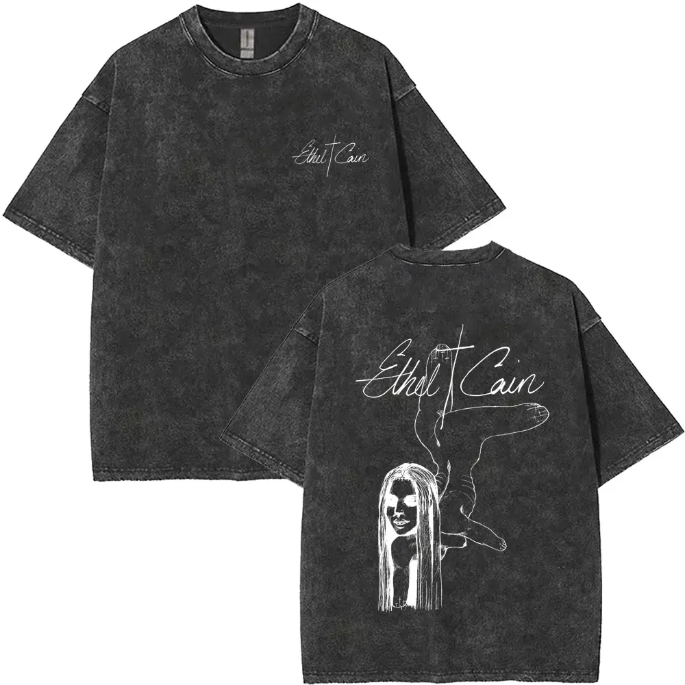 

Washed‌ Vintage Ethel Cain Graphic T-shirt Men Women Gothic Casual Oversized Short Sleeve T Shirt Summer Cotton O-collar Tshirt