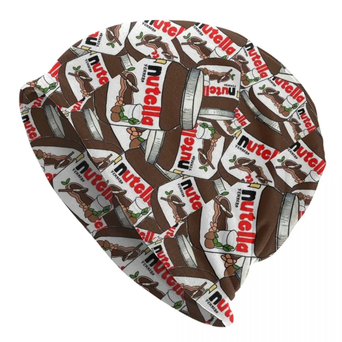 Jar Of Nutellas Chocolate Skullies Beanies Caps Cool Winter Warm Men Women Knitting Hats Adult Unisex Bonnet Hats