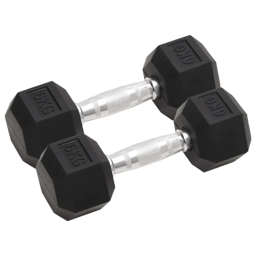 Mancuernas, 2 piezas, 12 kg en total, juego de mancuernas hexagonales de hierro fundido para entrenamiento de fuerza en casa, gimnasio, fitness.