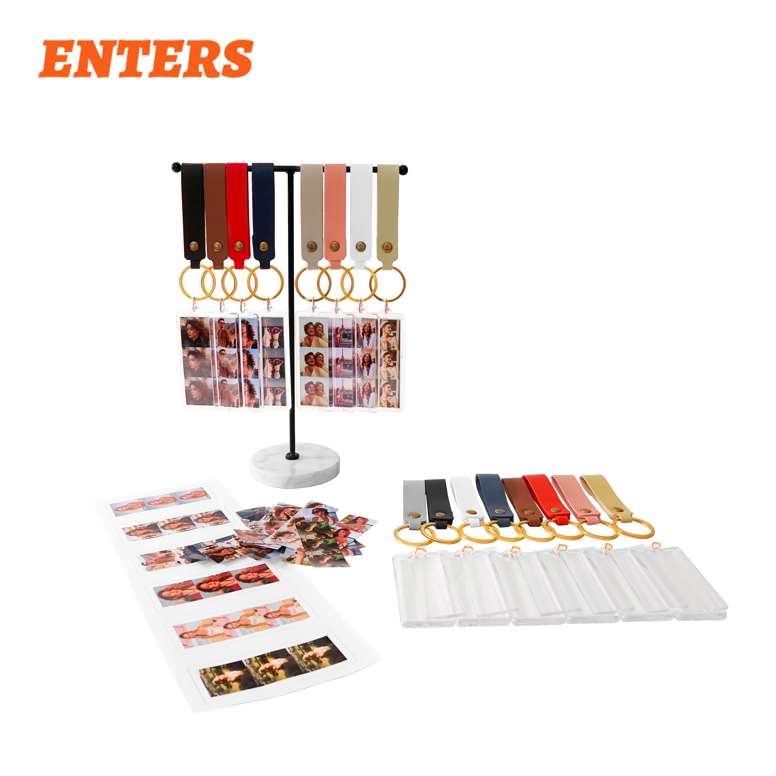 25X75mm Rectangle Hot Selling Acrylic Photo Keychain Supplies DIY Transparent Picture Frame Keyring Materials For Custom Gift