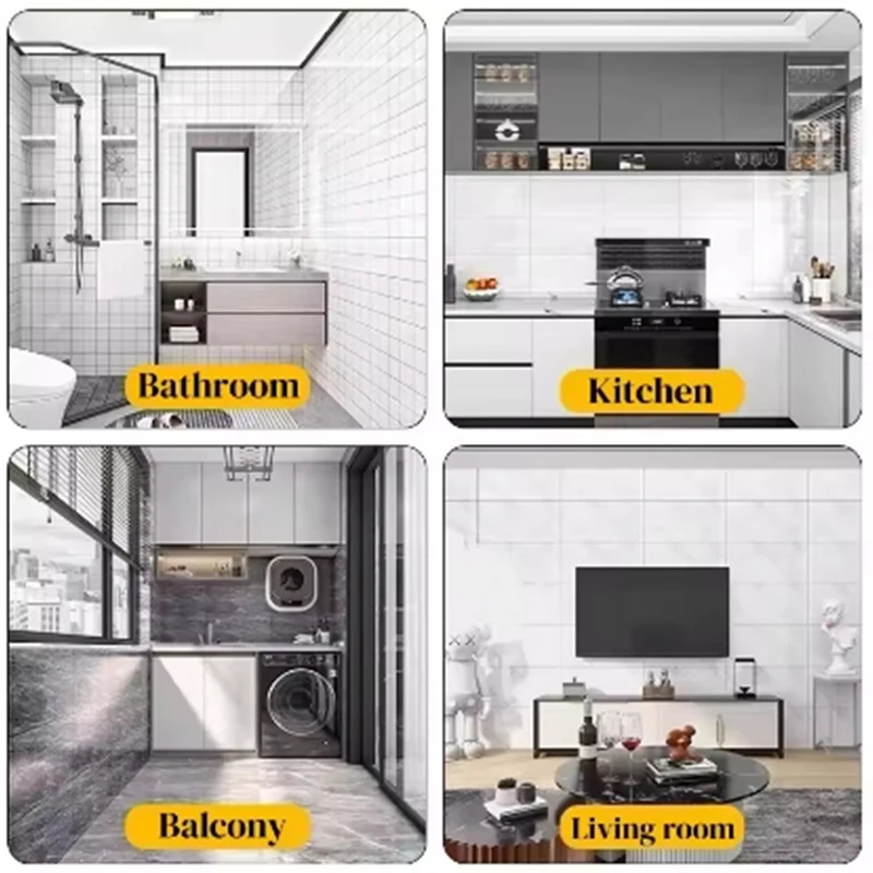 1 roll marble thick foam imitation ceramic tile self-adhesive wallpaper bedroom wallpaper bathroom waterproof wall sticker view 6