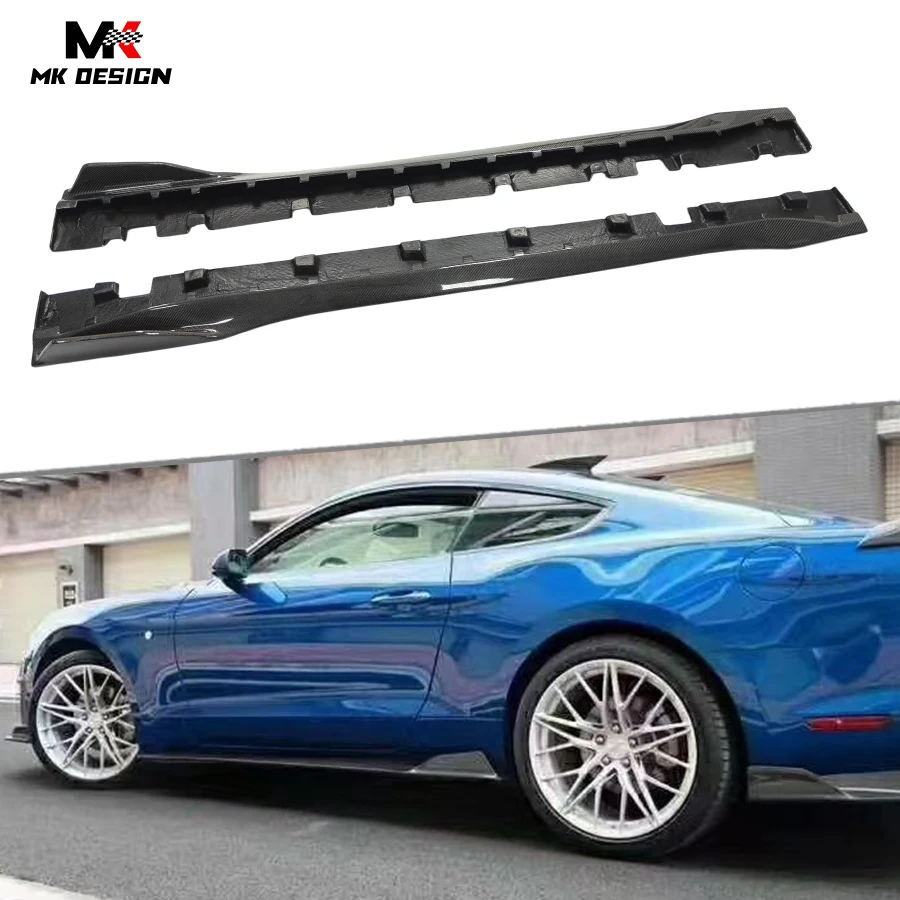 

Carbon Fiber Side Skirts For Ford Mustang 2015-2023 Side Skirts Extension Lip Aprons Rocker Panel Car Accessories