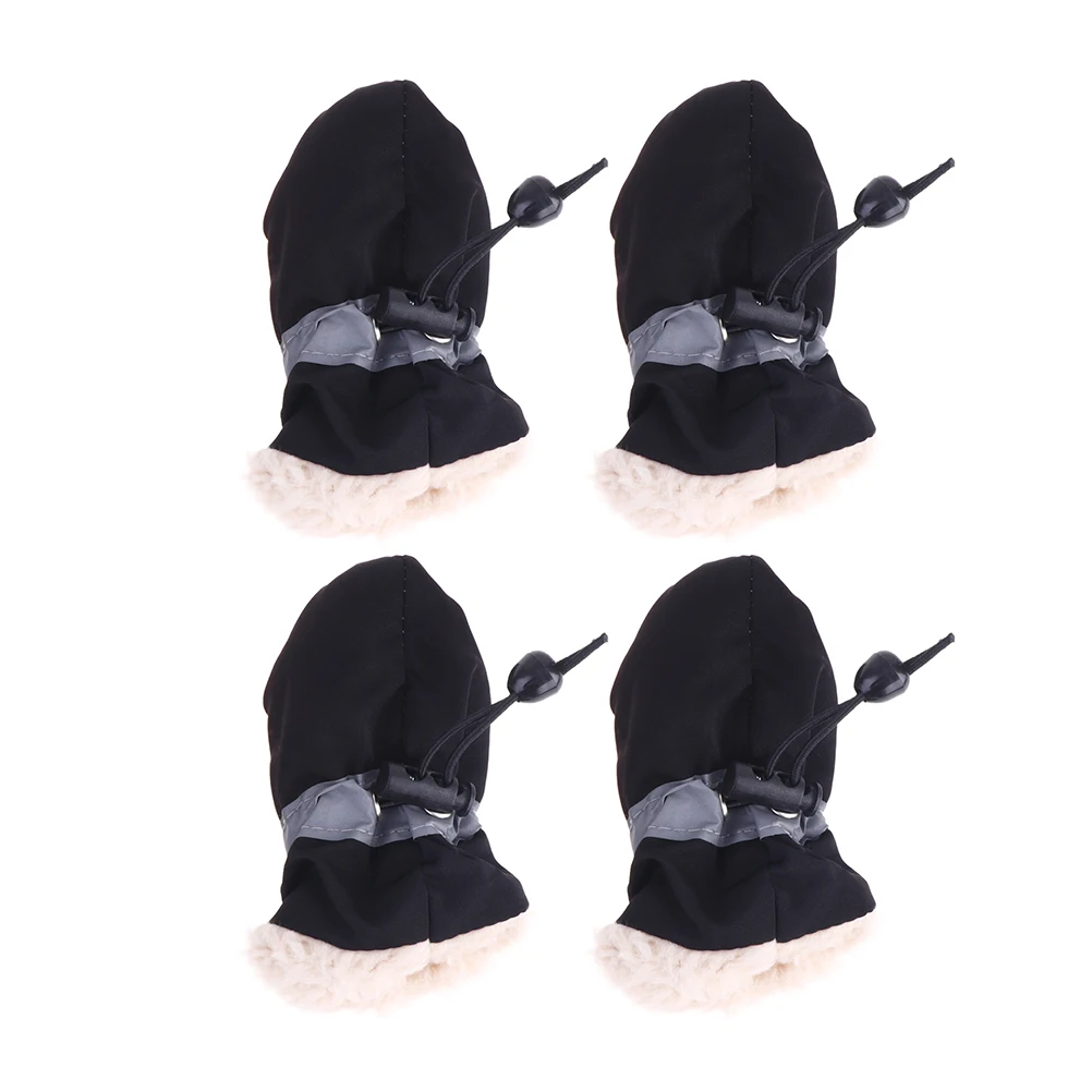 

4Pcs Anti-slip Dog Booties Small Size Black Indoor Outdoor Pet Shoes Protect Paws Stones Sand Snow Abrasive Surface Dry Clean