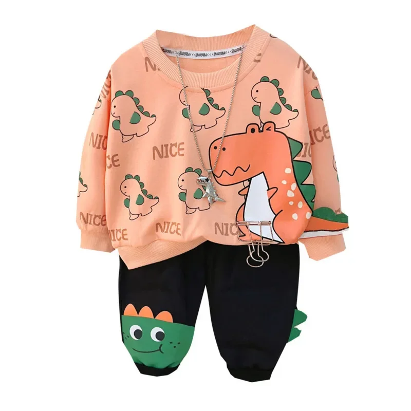 

New Spring Autumn Baby Clothes Girls Outfits Children Boys Casual Cartoon T-Shirt Pants 2Pcs/Set Toddler Costume Kids Tracksuits