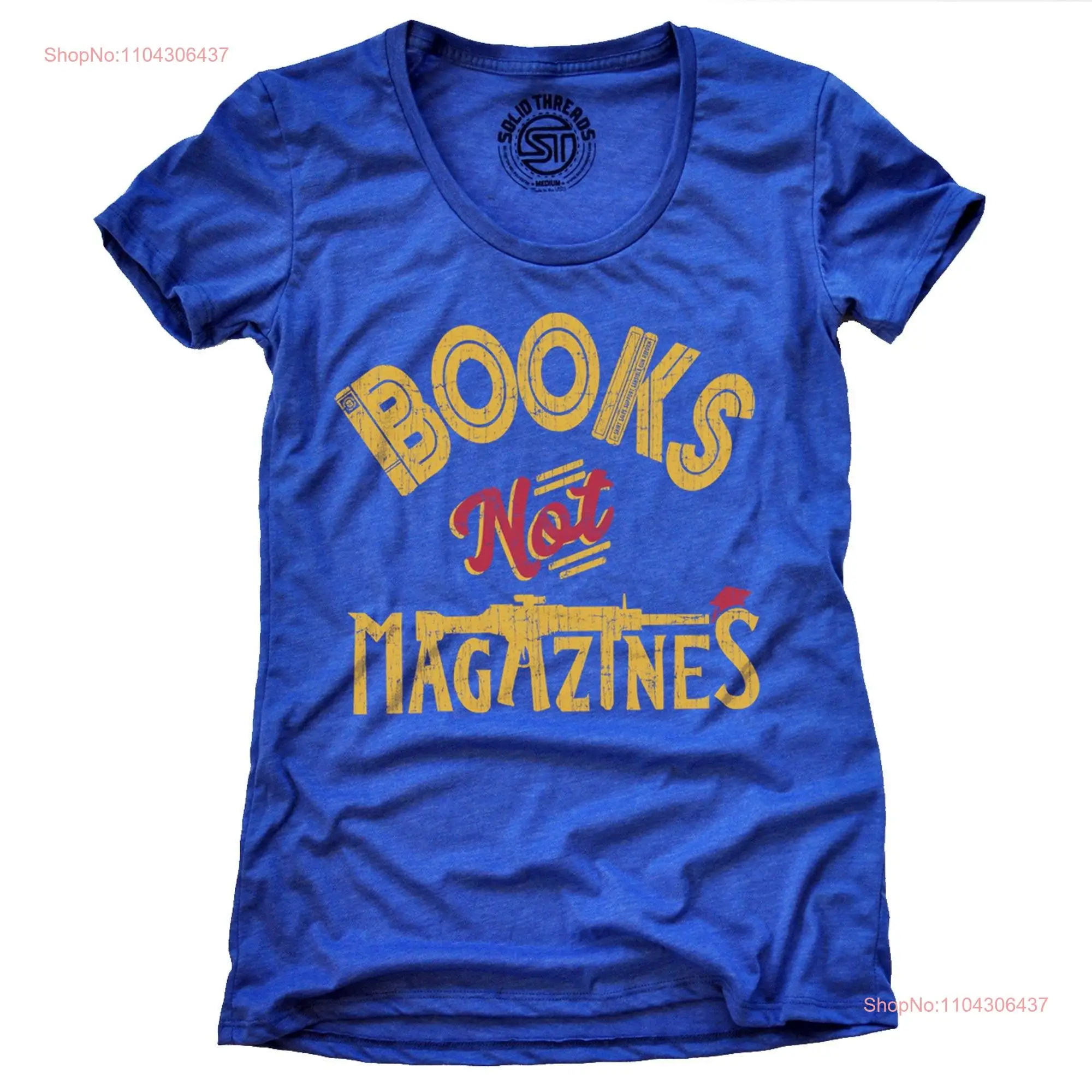 Camiseta de inspiración Vintage de libros y no revistas para mujer, camiseta Retro Gun Reform Cool Pop Culture para caridad de manga larga o corta