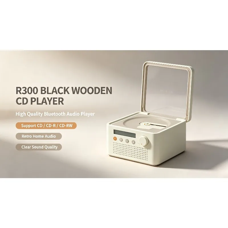 White for Syitren R200 Retro All-in-one CD Player Portable Speaker DC 5V Type-C CD Player