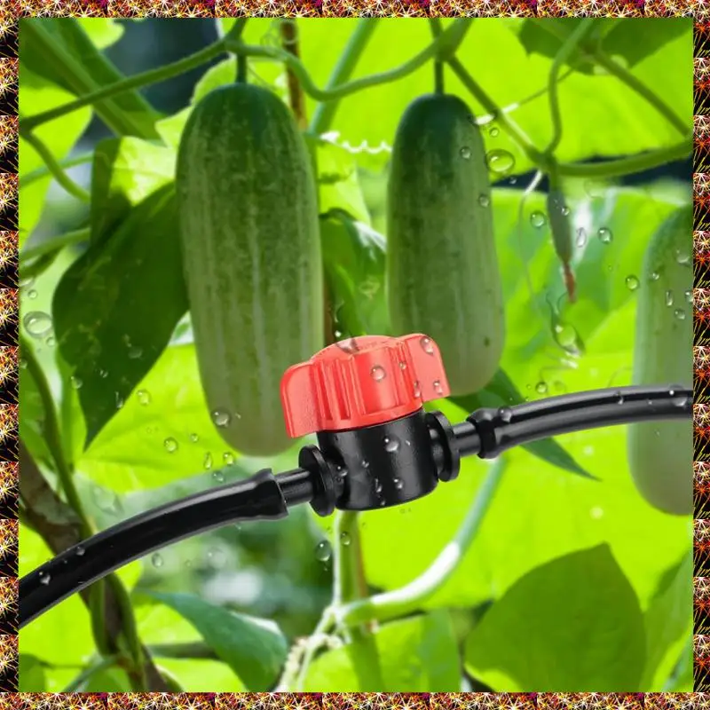 BTCL 50 pièces 1/4 pouces barbelé vanne d'arrêt tube d'irrigation goutte à goutte vanne d'accouplement vanne d'irrigation goutte à goutte pour 1/4 pouces tube