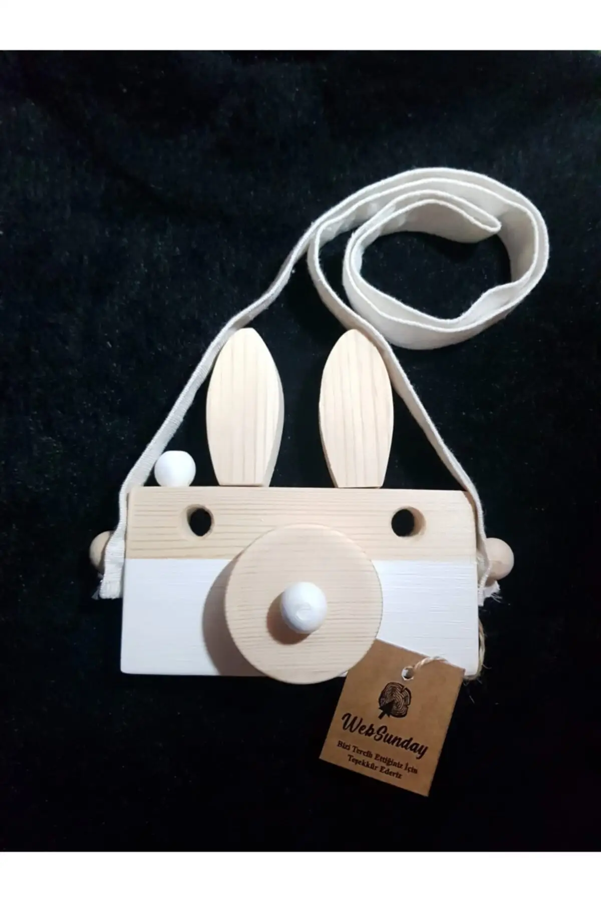 Wooden Rabbit Camera-White