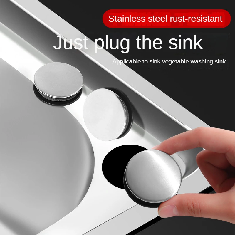 304 Stainless Steel Kitchen Sink Hole Cover Faucet Tap Hole Plate Stopper Cover Blanking Metal Plug Kitchen Gadge Supply Durable