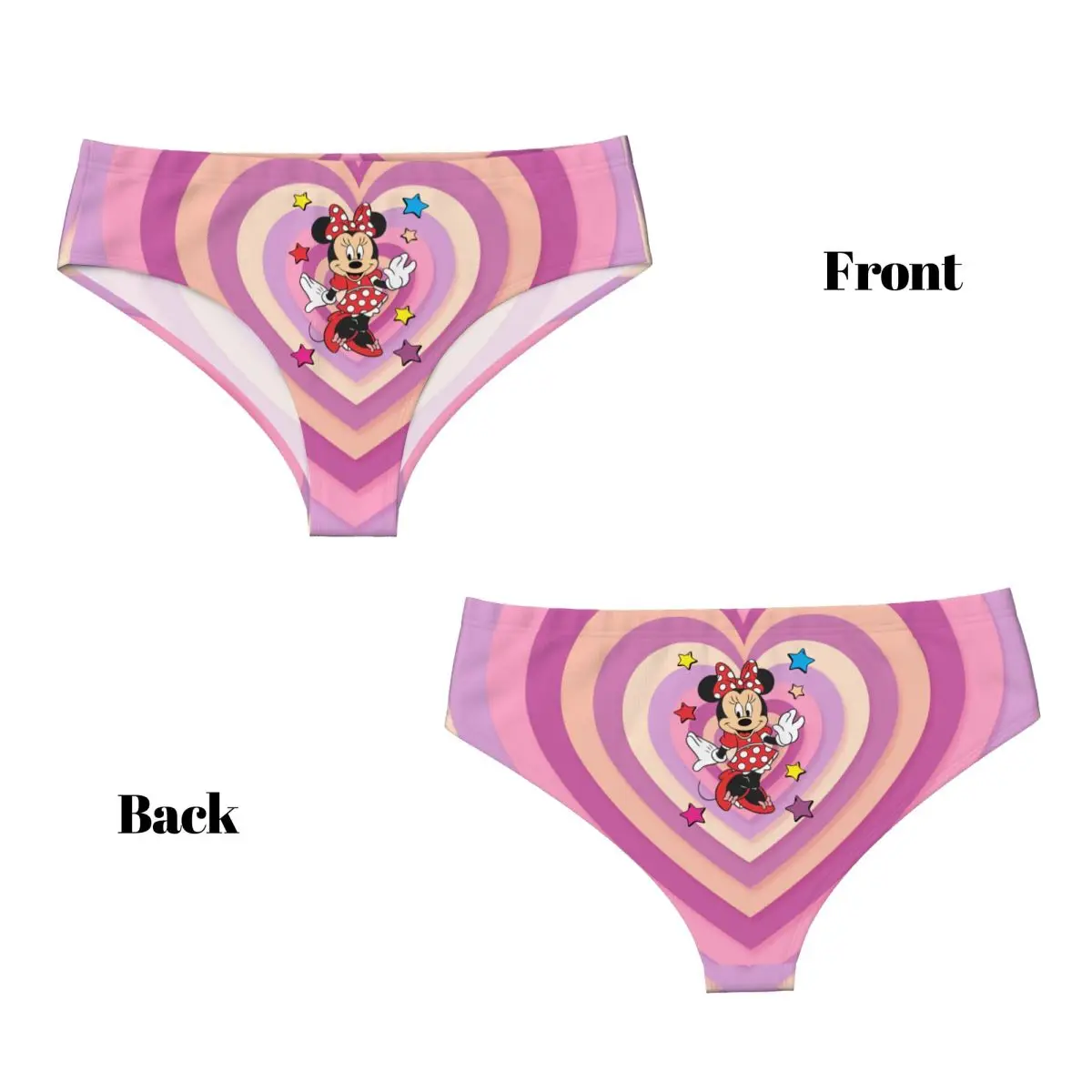 Custom Mickey Mouse Brief Panties Womens Comfort Stretch Underwear Valentine's Day Gifts Underpants