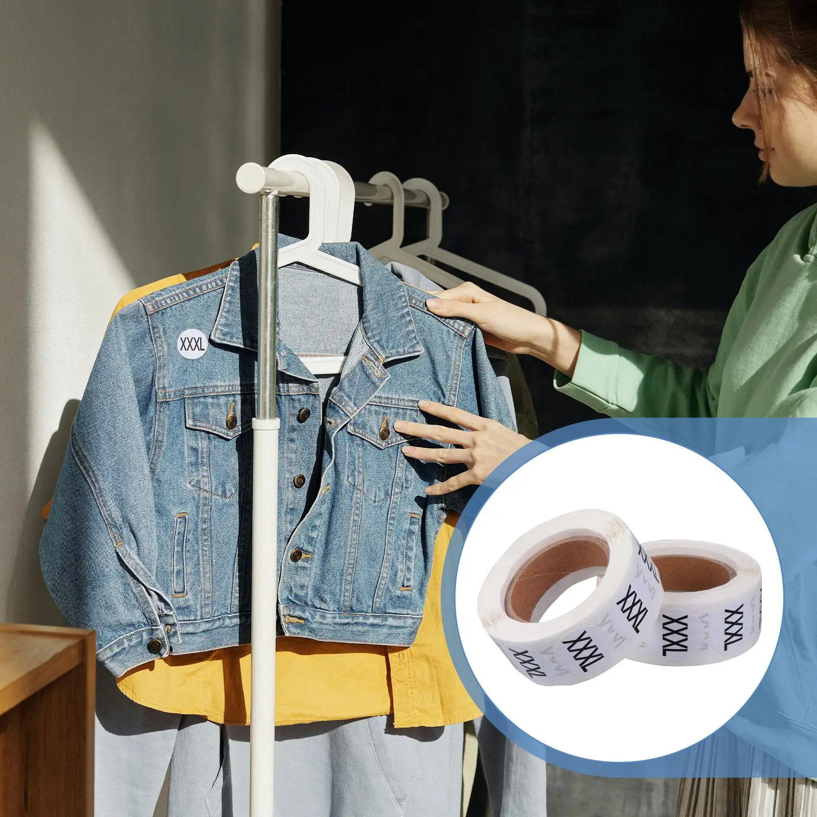 의류 사이즈 스티커 자체 접착 라벨 어린이를 위한 다기능 원형 실용 프리미엄