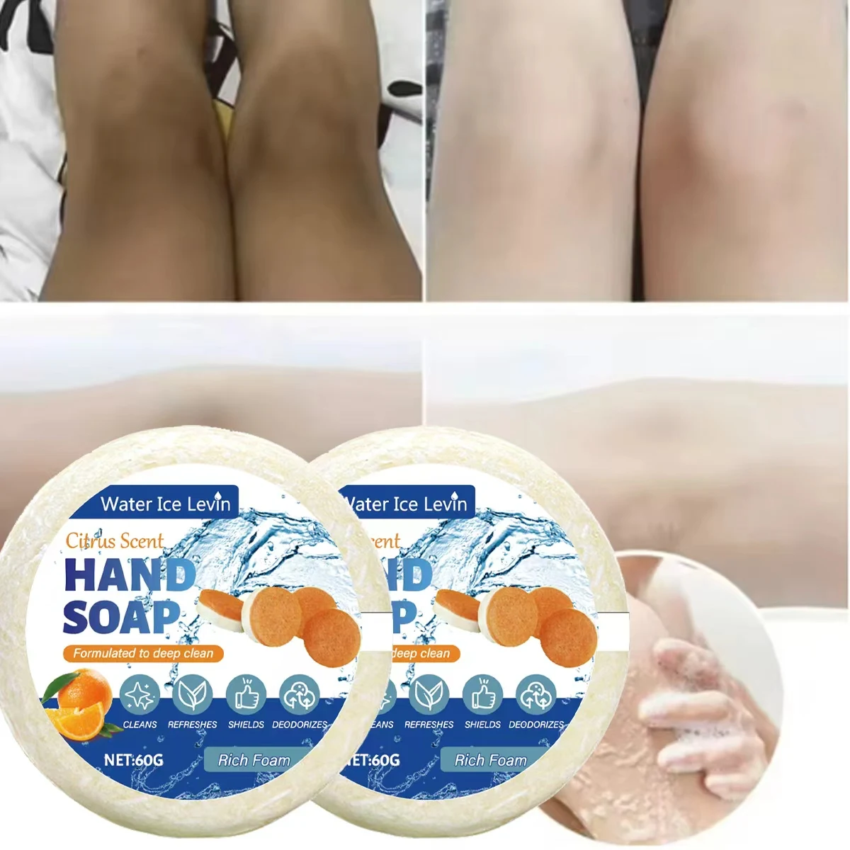 

Water Ice Levin Citrus Scent Hand Soap with Hyaluronic Acid & Collagen - Deep Cleansing, Refreshing & Moisturizing Rich Foam