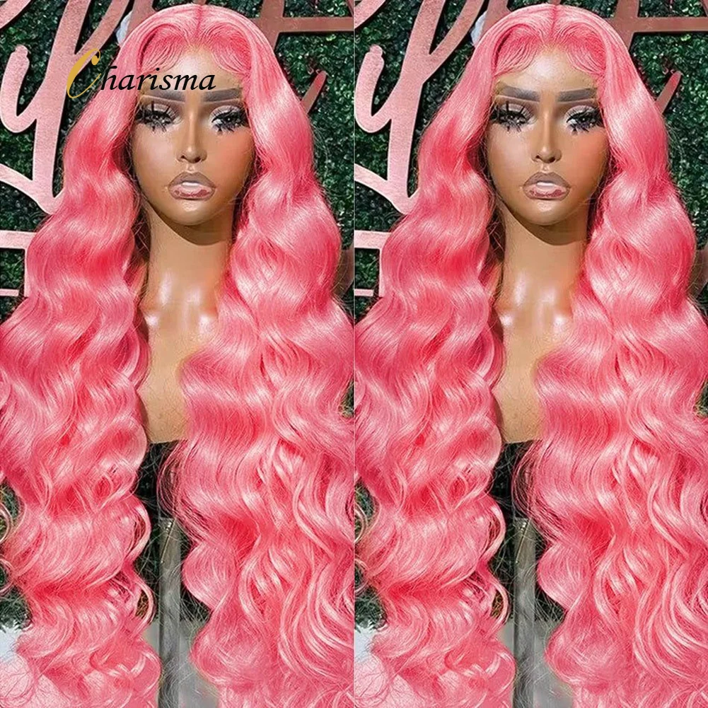 Charisma Synthetic Lace Front Wig Long Body Wave Pink Wigs For Women Soft Frontal Wig Daily Use Synthetic Lace Wigs