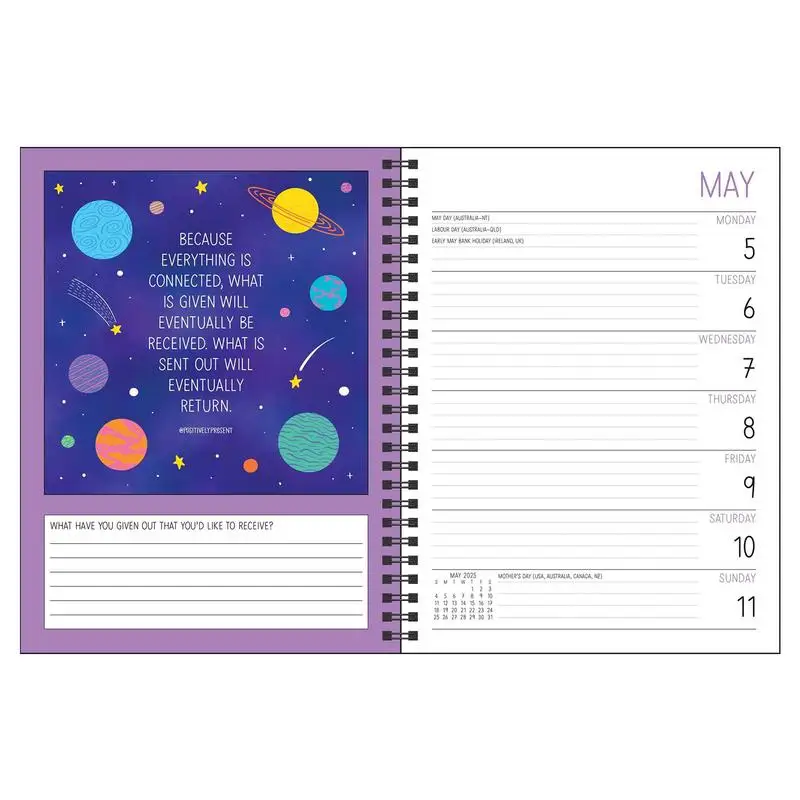 

Make It Matter Calendar 12-Month Colorful Annual Agenda Colorful Annual Daily Monthly Agenda To Track Anniversaries &