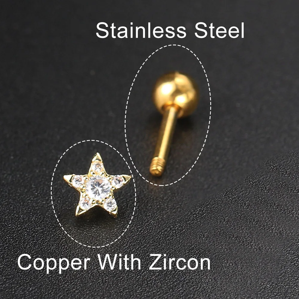 Zierliche Piercing-Ohrringe für Damen: Helix-, Rook-, Conch-Ohrringe, 1 Stück, passend für Lobe-, Daith-, Tragus- und Flat-Stud-Ohrringe, modischer, sexy Schmuck. – Detail 2