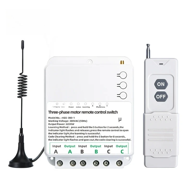 380V Three Phase Rf Remote Control Switch Wireless Relay with Remote Control Wireless Switch 433MHz