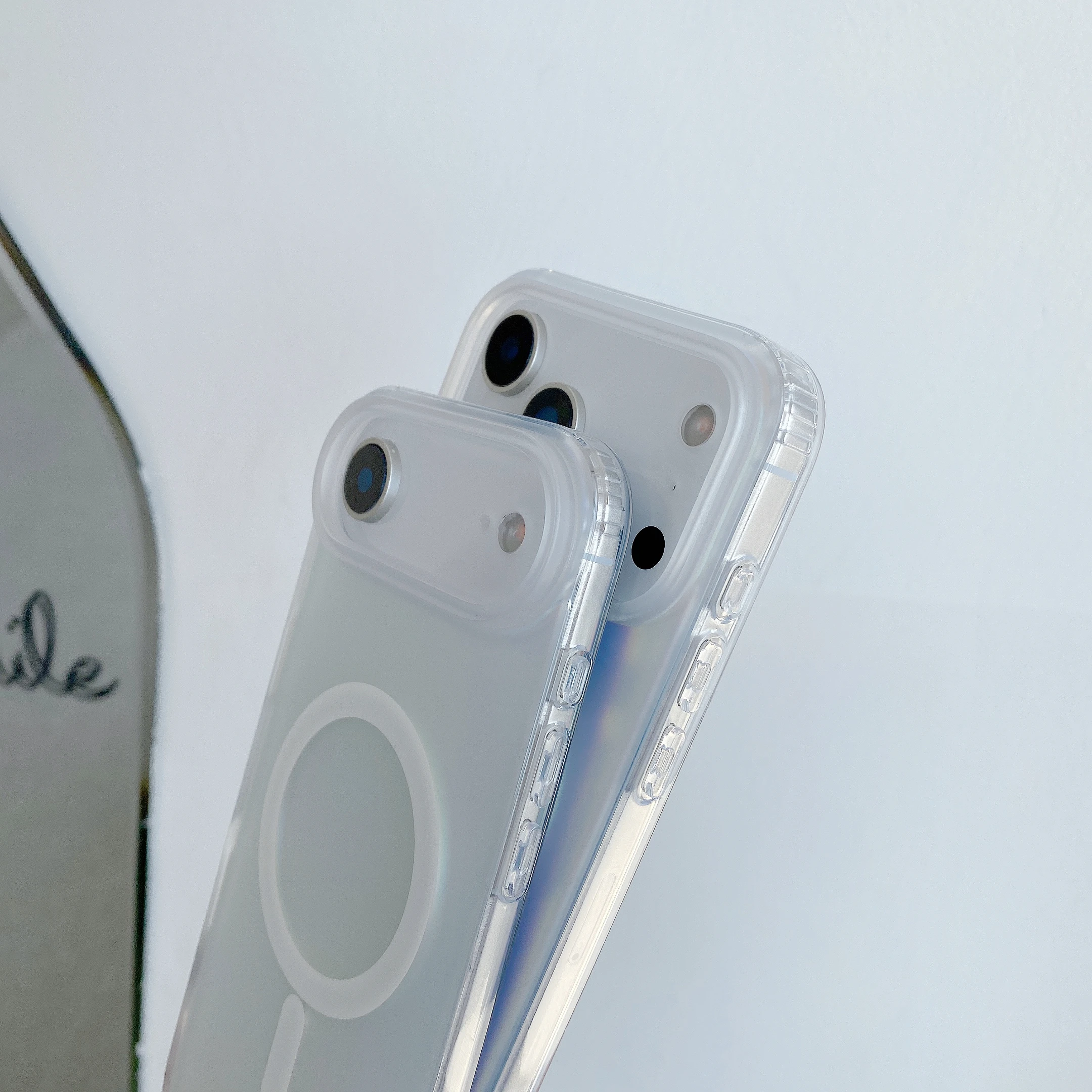 เคสแบบด้านสำหรับ iPhone 17 Pro Max, 17 Pro, 16, 15, 14, 13, 12, 11 เคสไล่เฉดสีเลเซอร์สำหรับ Apple 17