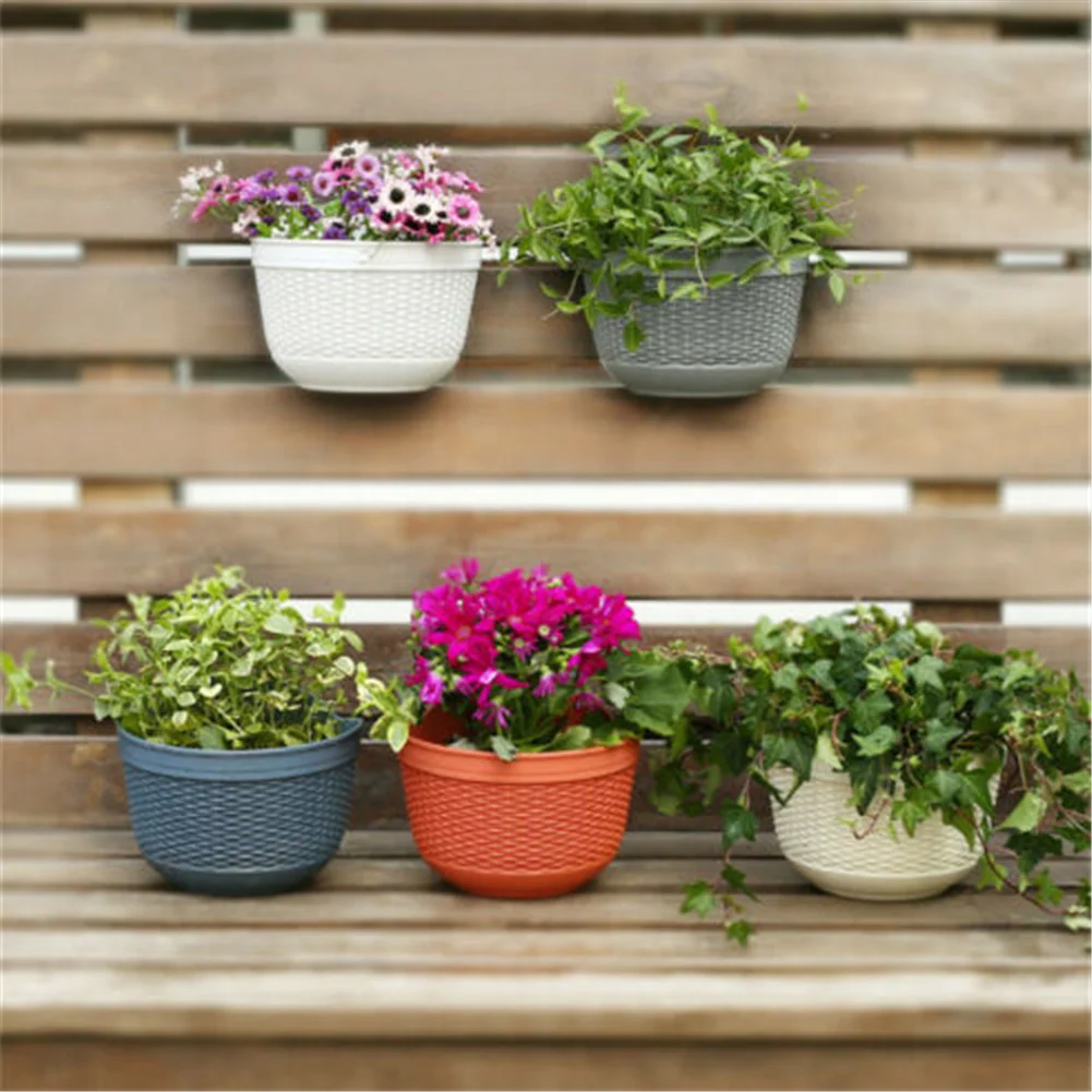 Wall Hanging Flower  Pot Garden Fence Balcony Basket Plant Potted Flower Pot Decoration