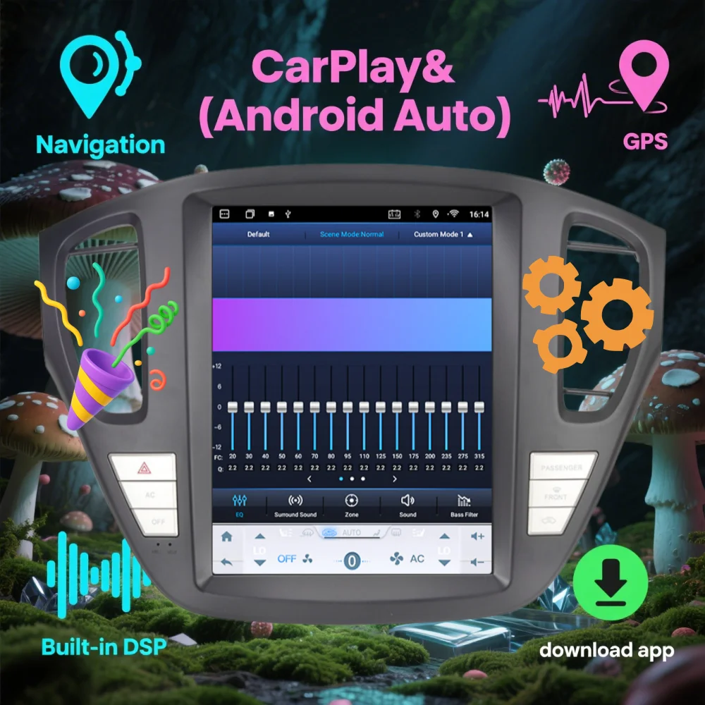 2025 جديد لتويوتا هايلاندر 2001-2007 أندرويد مشغل فيديو الوسائط المتعددة اللاسلكية CarPlay الملاحة رئيس وحدة ستيريو DSP