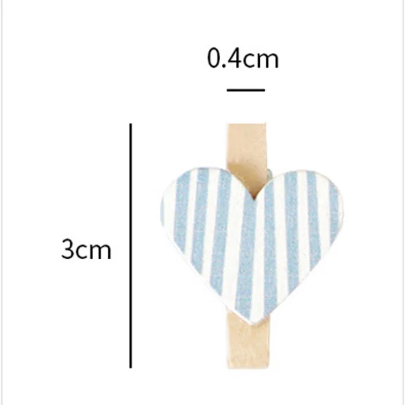 3cm/1pcs Wooden Love Heart Photo Clips Memo Paper Peg Pin Mini Clothespin Postcard Stationery Wedding Party Craft DIY Home Decor