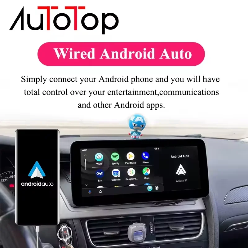 Radio para Auto con CarPlay Inalámbrico y Android Auto, Sistema Linux, Pantalla Táctil de 8.8 Pulgadas, Bluetooth, Mirror Link, Multimedia, Estéreo, para Audi A4 A4L B8 2013 2014 2015 2016 5