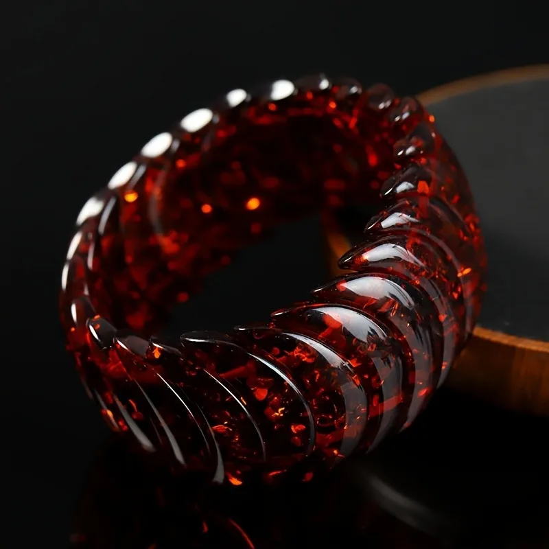 

Vintage Style Amber Beeswax Bracelet for Men and Women