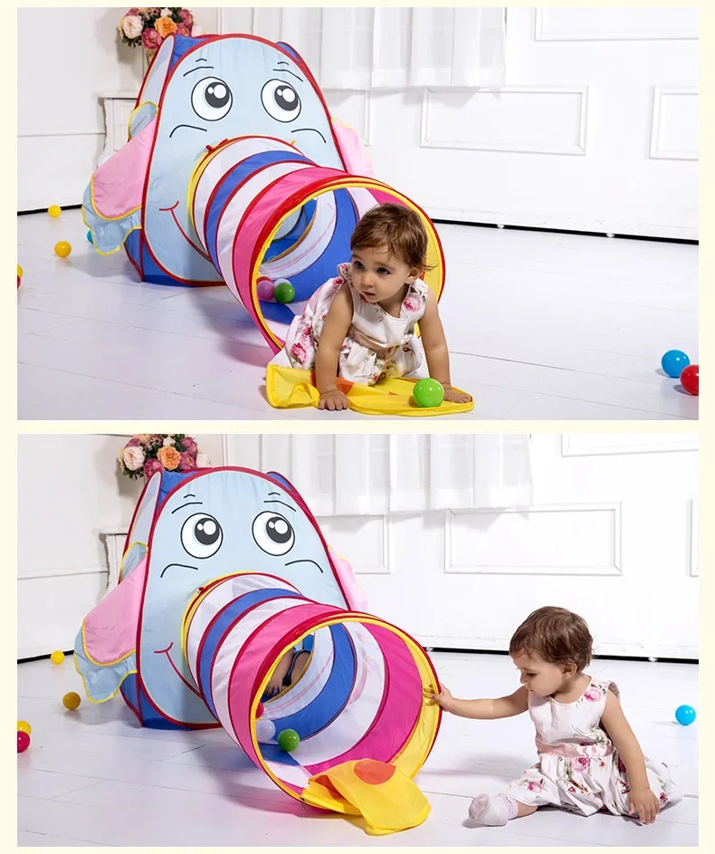 Gioco portatile tenda per bambini animale ape elefante naso lungo tunnel tenda bambini coperta all'aperto oceano palla gioco tenda castello camera casa