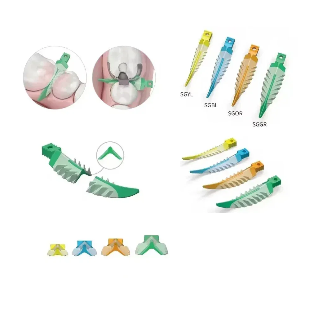 100Pcs Dental Silicone Interdental Wedges Kit Autoclavable Adaptive Matrix for Composite Restorations Proximal Contact Isolation