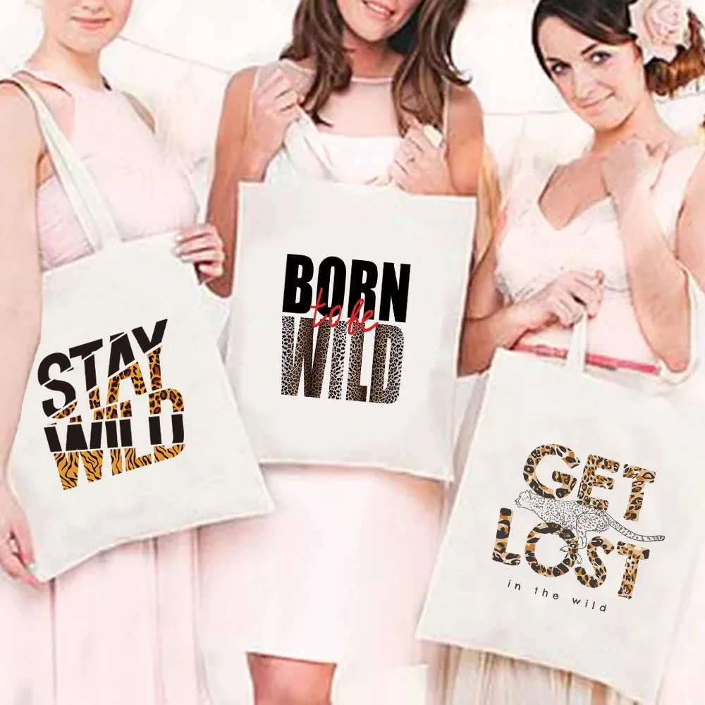 

Eco Shopping Bag Fashion Tote Bag Shopper Bag Casual Shoulder Bag Canvas Wild Pattern Print Large Capacity College HandBag Women